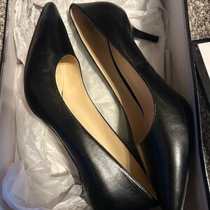 Nine West Black Leather Heels